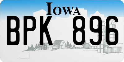IA license plate BPK896
