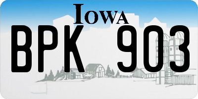 IA license plate BPK903