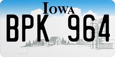 IA license plate BPK964