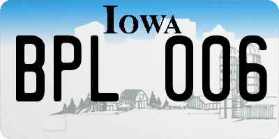 IA license plate BPL006