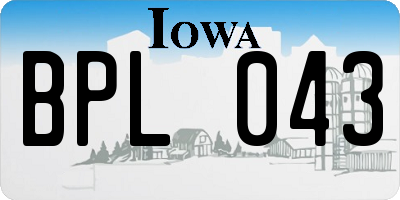 IA license plate BPL043