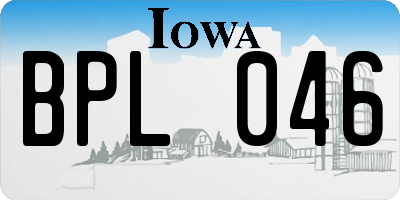 IA license plate BPL046