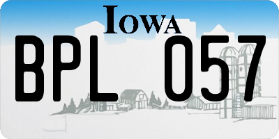 IA license plate BPL057