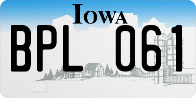 IA license plate BPL061