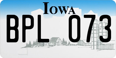 IA license plate BPL073