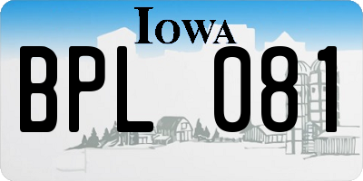 IA license plate BPL081