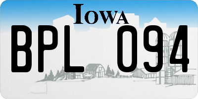 IA license plate BPL094