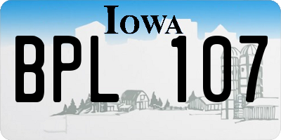 IA license plate BPL107