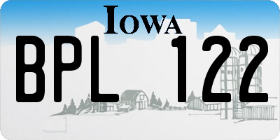 IA license plate BPL122