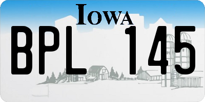 IA license plate BPL145