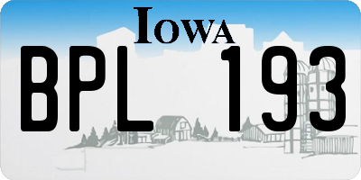 IA license plate BPL193