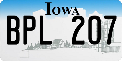 IA license plate BPL207