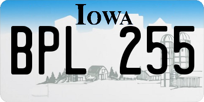 IA license plate BPL255