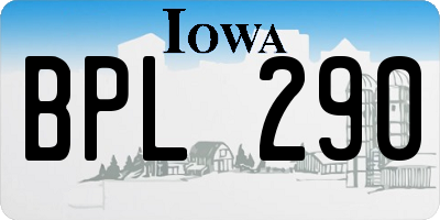 IA license plate BPL290