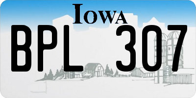 IA license plate BPL307