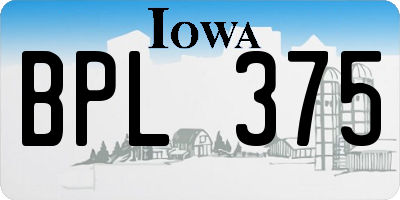 IA license plate BPL375