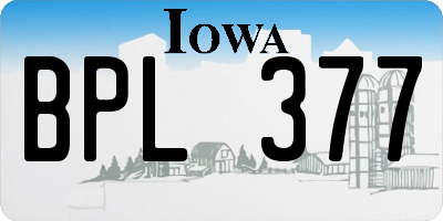 IA license plate BPL377