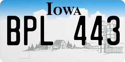 IA license plate BPL443
