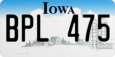IA license plate BPL475