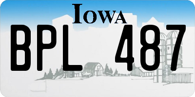 IA license plate BPL487