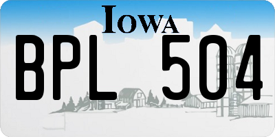 IA license plate BPL504