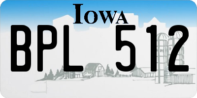 IA license plate BPL512