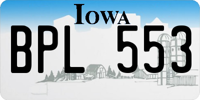 IA license plate BPL553