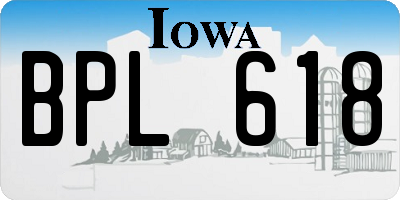 IA license plate BPL618