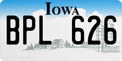 IA license plate BPL626