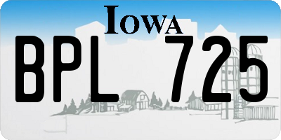 IA license plate BPL725