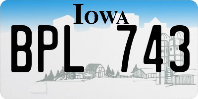 IA license plate BPL743