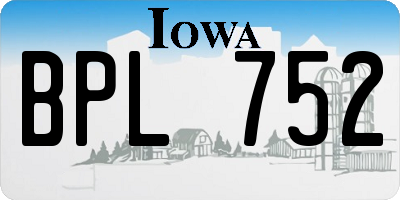 IA license plate BPL752