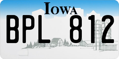 IA license plate BPL812