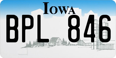 IA license plate BPL846