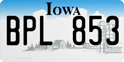 IA license plate BPL853
