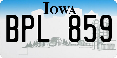 IA license plate BPL859