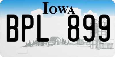 IA license plate BPL899