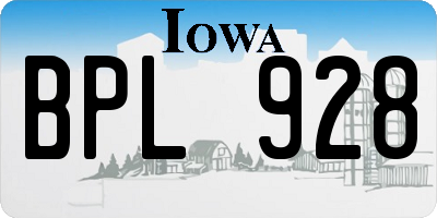 IA license plate BPL928