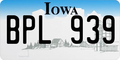 IA license plate BPL939