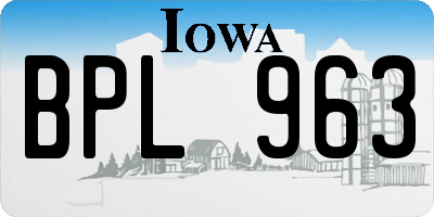 IA license plate BPL963