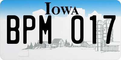 IA license plate BPM017