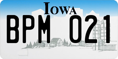 IA license plate BPM021