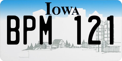 IA license plate BPM121