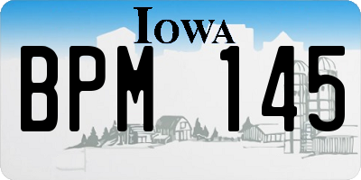 IA license plate BPM145