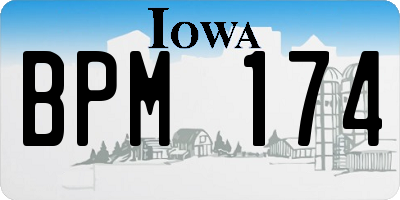 IA license plate BPM174