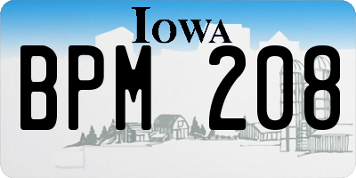 IA license plate BPM208