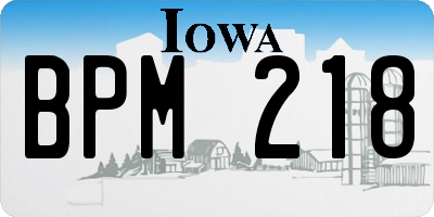 IA license plate BPM218