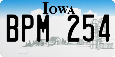 IA license plate BPM254