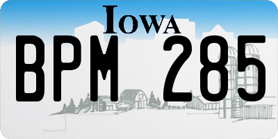 IA license plate BPM285