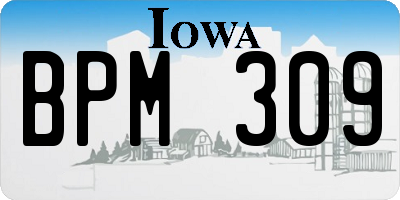 IA license plate BPM309